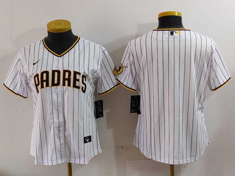 Women%27s San Diego Padres Blank White Cool Base Stitched Jersey